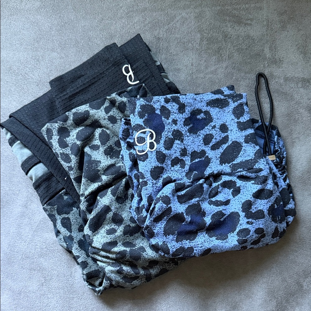 Blue and Gray Leopard Print Leggings